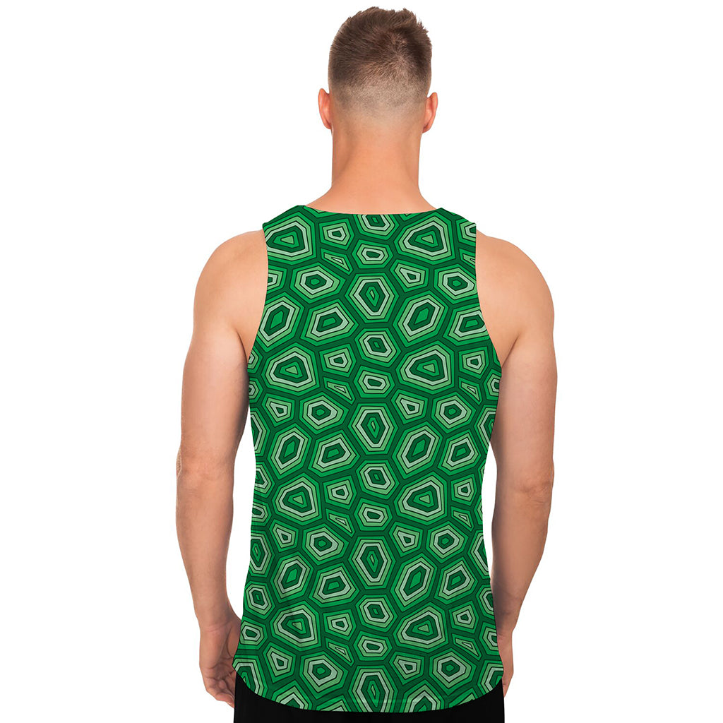 Sea Turtle Shell Pattern Print Men's Tank Top