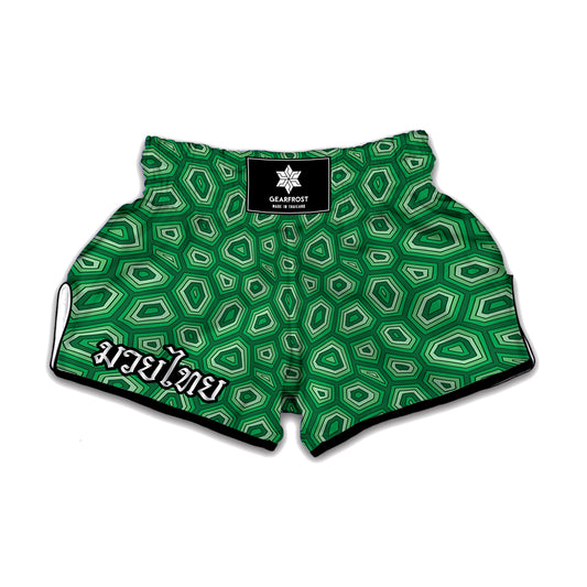Sea Turtle Shell Pattern Print Muay Thai Boxing Shorts
