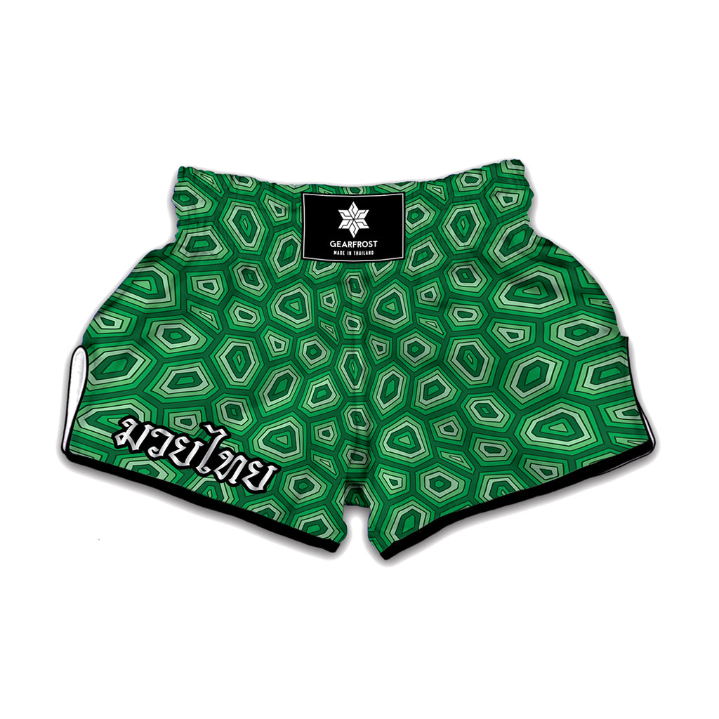 Sea Turtle Shell Pattern Print Muay Thai Boxing Shorts