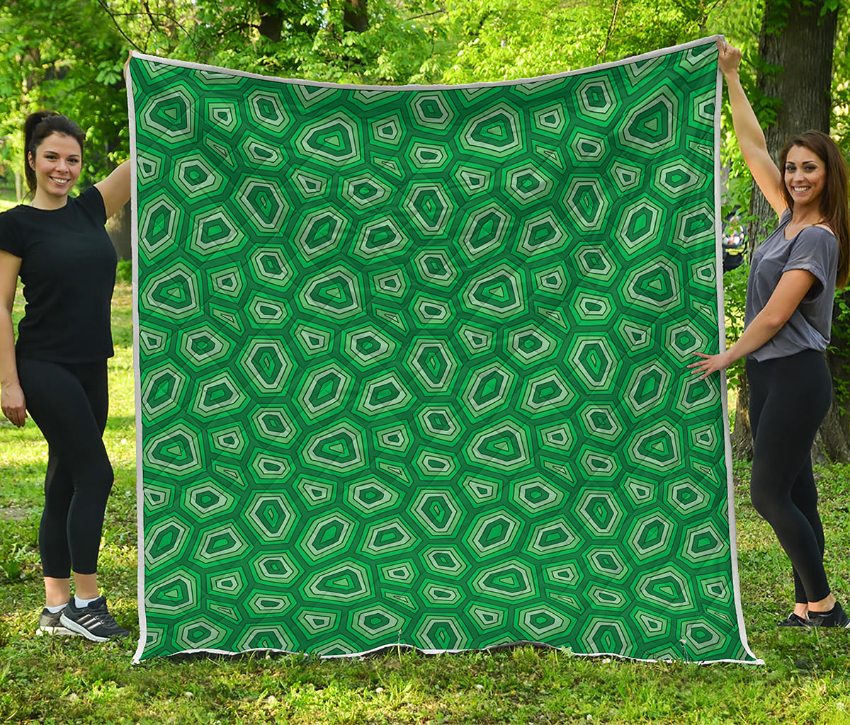 Sea Turtle Shell Pattern Print Quilt