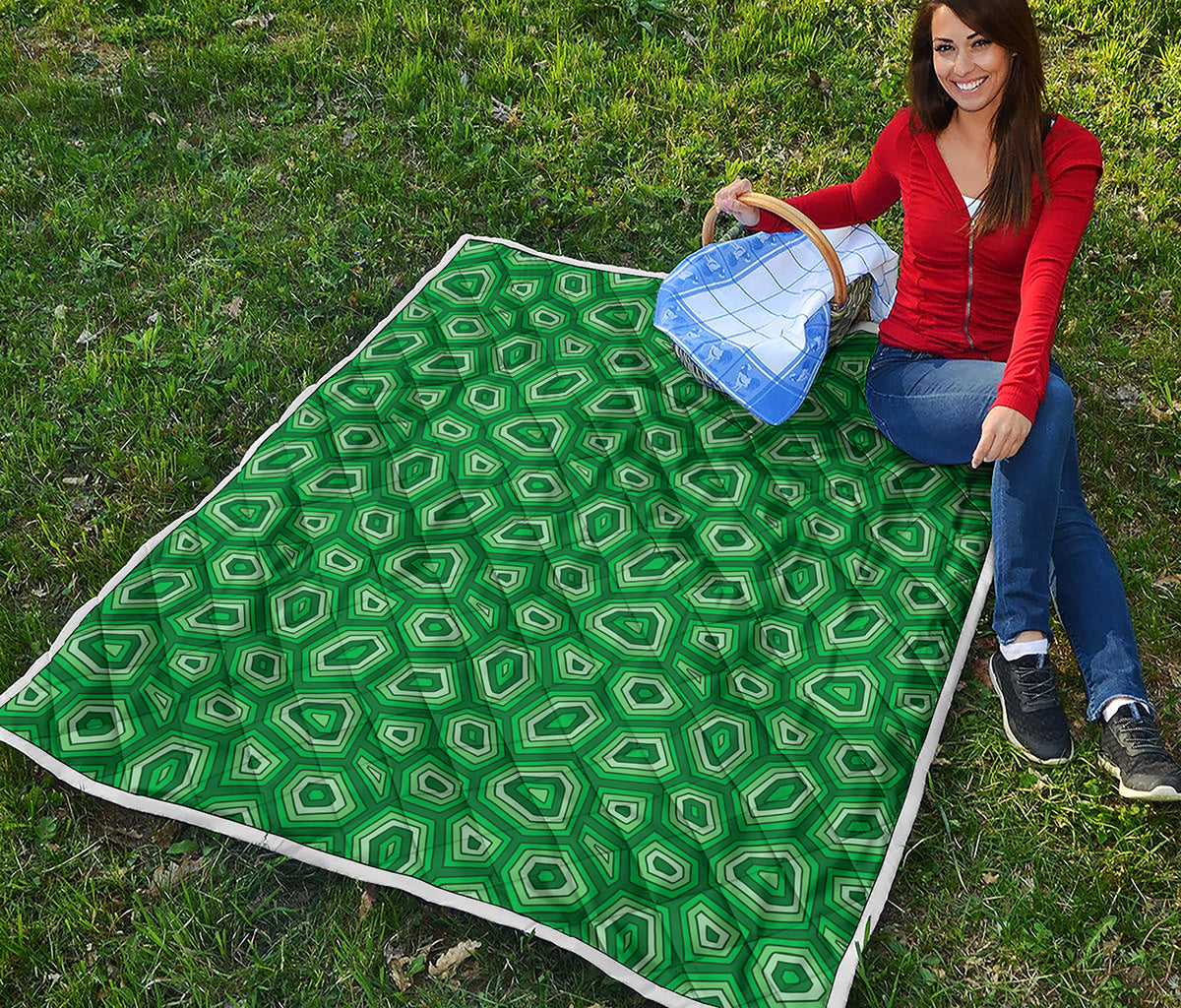 Sea Turtle Shell Pattern Print Quilt