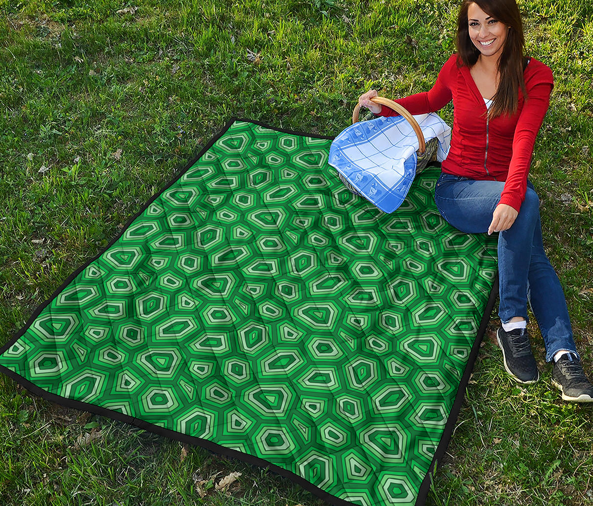 Sea Turtle Shell Pattern Print Quilt