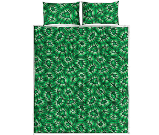 Sea Turtle Shell Pattern Print Quilt Bed Set