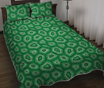 Sea Turtle Shell Pattern Print Quilt Bed Set