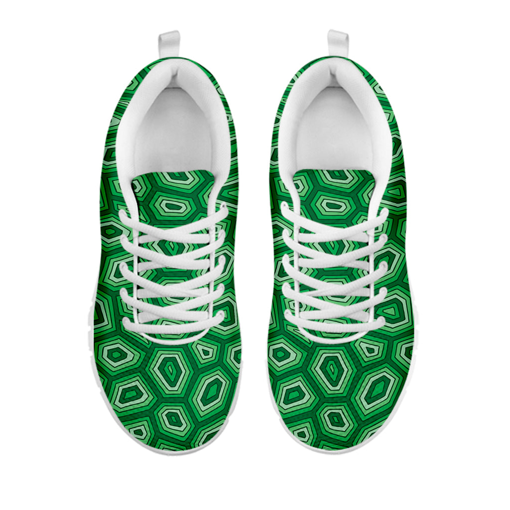 Sea Turtle Shell Pattern Print White Sneakers