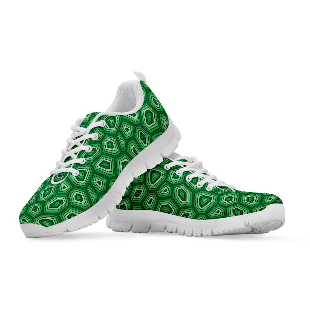 Sea Turtle Shell Pattern Print White Sneakers