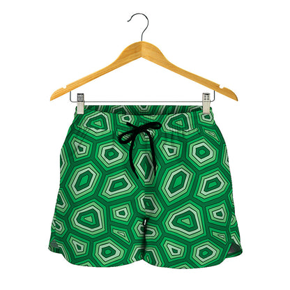 Sea Turtle Shell Pattern Print Women's Shorts