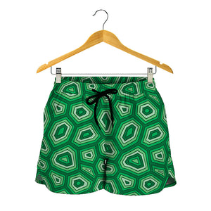 Sea Turtle Shell Pattern Print Women's Shorts