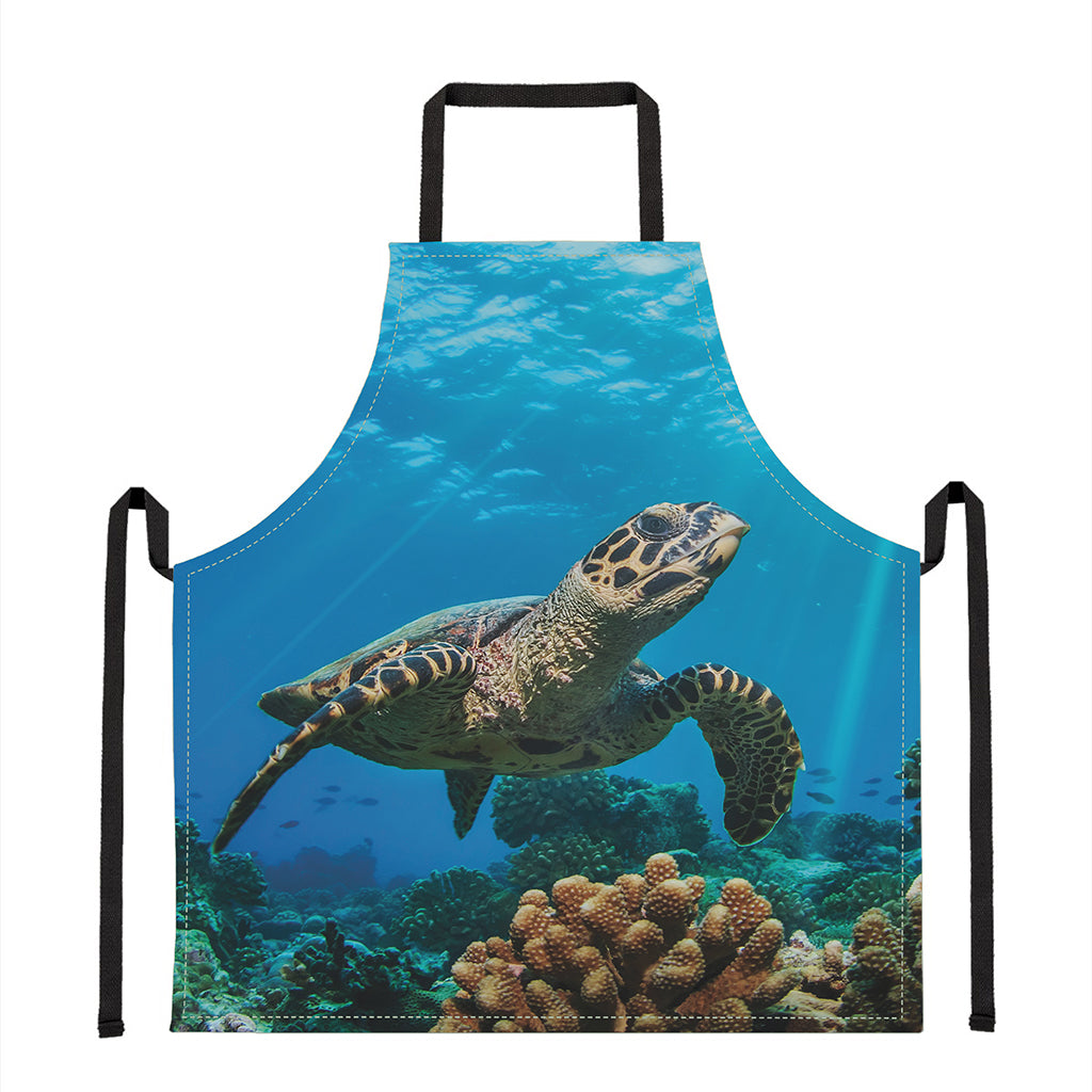 Sea Turtle Underwater Print Apron