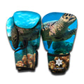 Sea Turtle Underwater Print Boxing Gloves