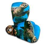 Sea Turtle Underwater Print Boxing Gloves