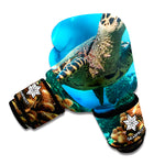 Sea Turtle Underwater Print Boxing Gloves