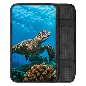 Sea Turtle Underwater Print Car Center Console Cover