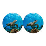Sea Turtle Underwater Print Car Coasters