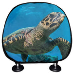 Sea Turtle Underwater Print Car Headrest Covers