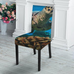 Sea Turtle Underwater Print Dining Chair Slipcover