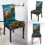 Sea Turtle Underwater Print Dining Chair Slipcover