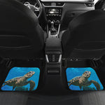 Sea Turtle Underwater Print Front and Back Car Floor Mats