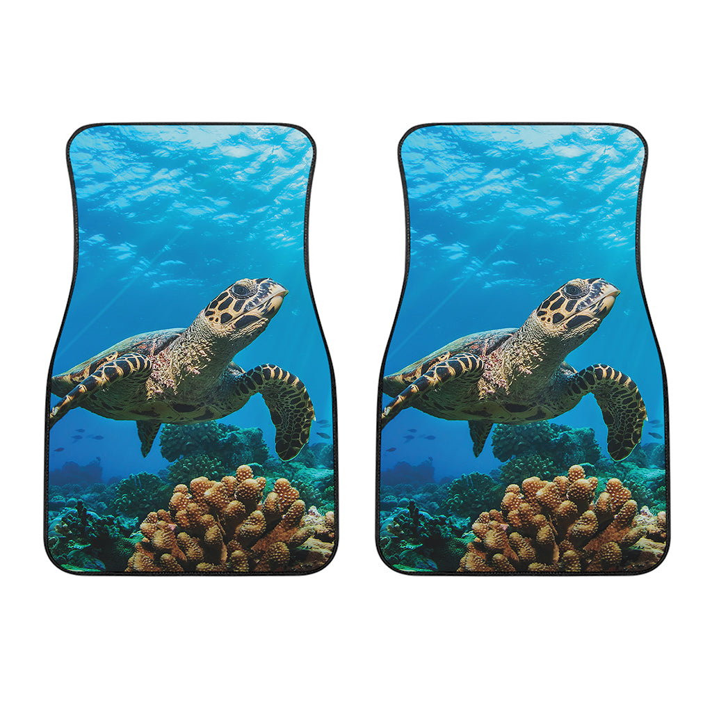 Sea Turtle Underwater Print Front Car Floor Mats