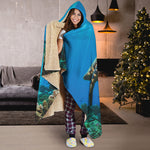 Sea Turtle Underwater Print Hooded Blanket