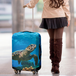 Sea Turtle Underwater Print Luggage Cover