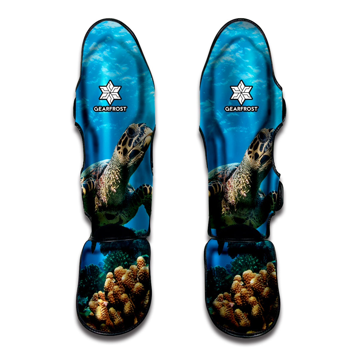 Sea Turtle Underwater Print Muay Thai Shin Guard