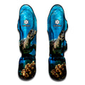 Sea Turtle Underwater Print Muay Thai Shin Guards