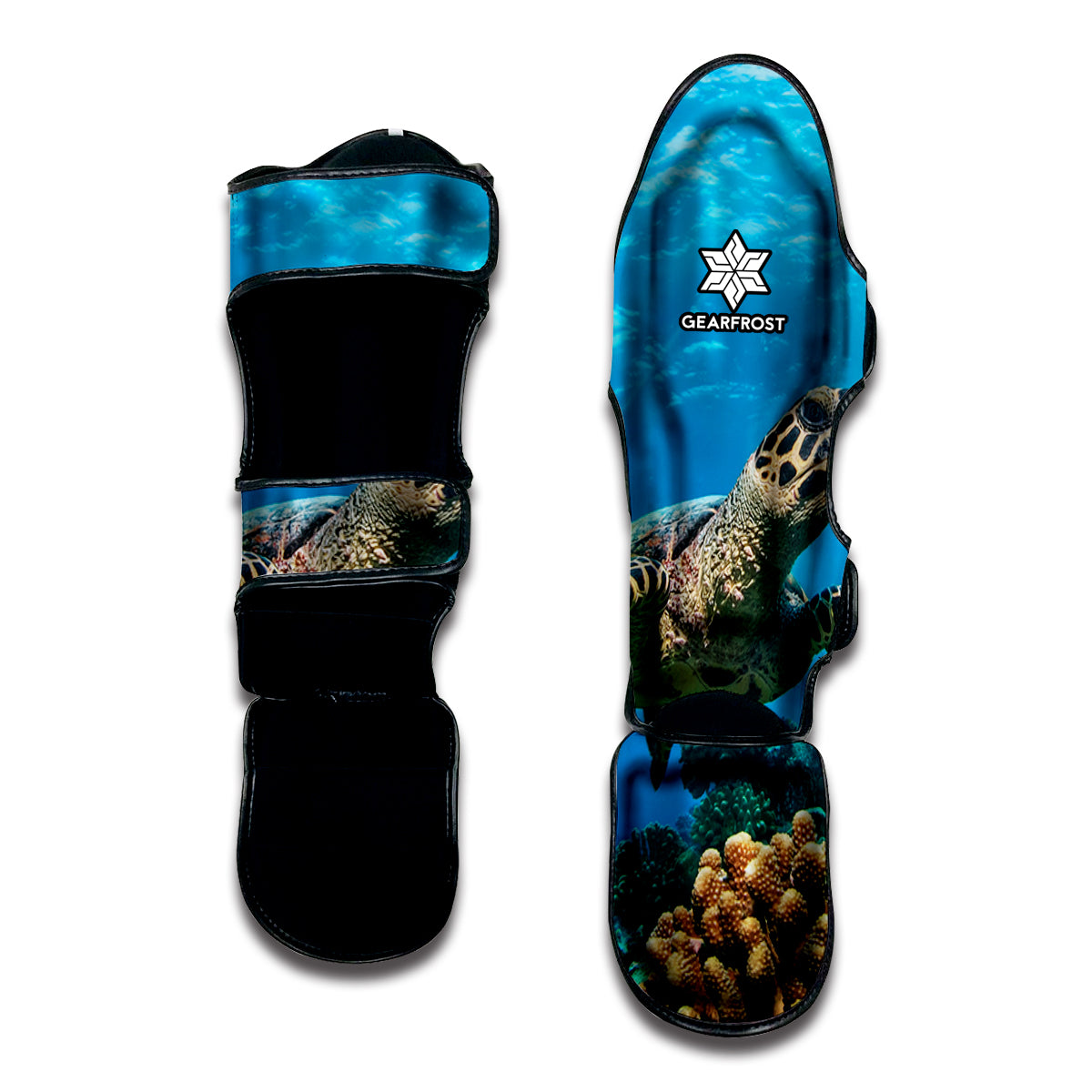 Sea Turtle Underwater Print Muay Thai Shin Guard