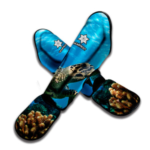 Sea Turtle Underwater Print Muay Thai Shin Guard