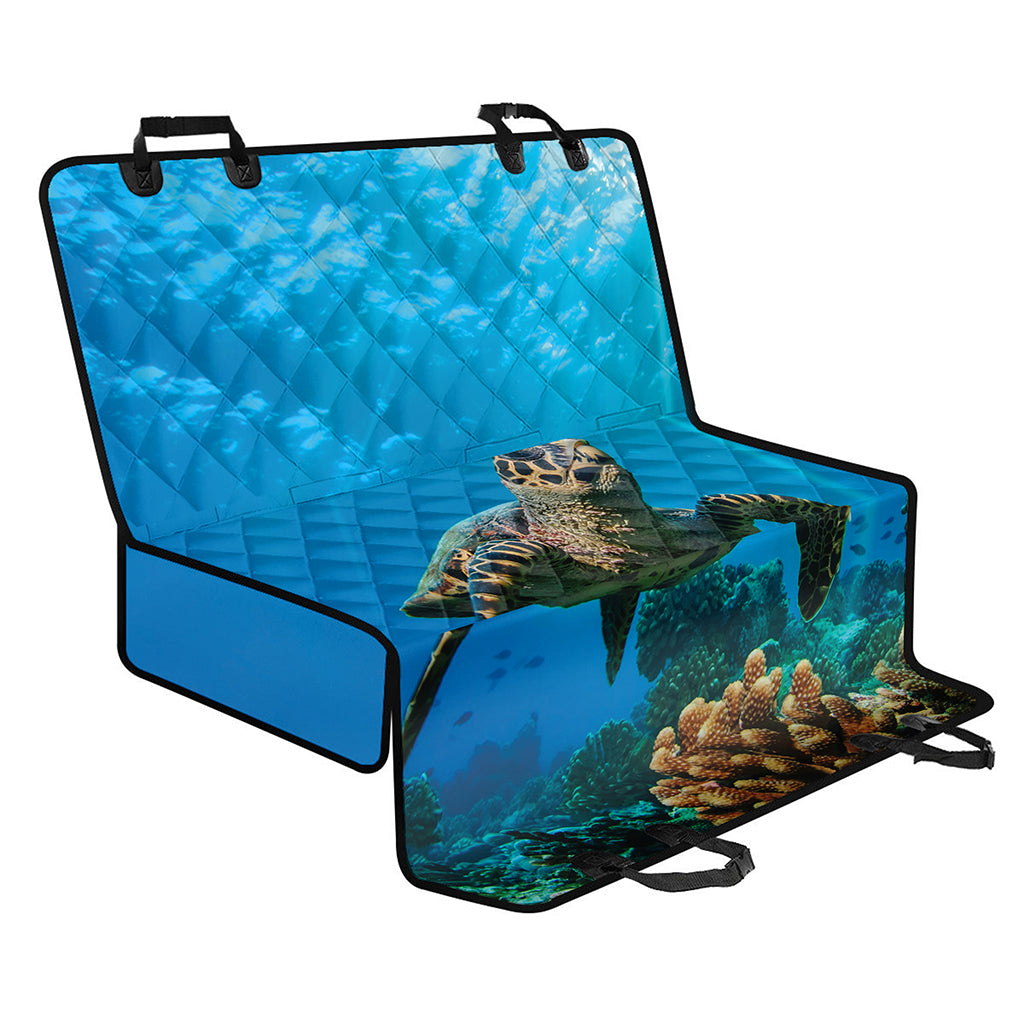 Sea Turtle Underwater Print Pet Car Back Seat Cover