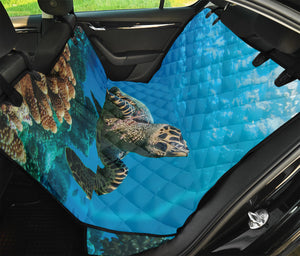 Sea Turtle Underwater Print Pet Car Back Seat Cover