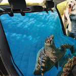 Sea Turtle Underwater Print Pet Car Back Seat Cover