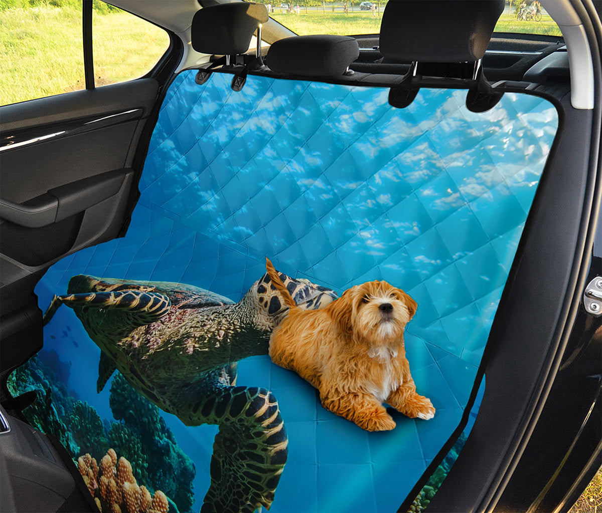 Sea Turtle Underwater Print Pet Car Back Seat Cover