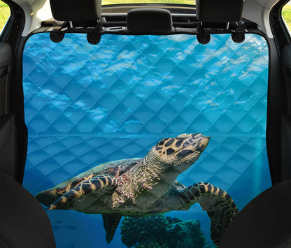 Sea Turtle Underwater Print Pet Car Back Seat Cover