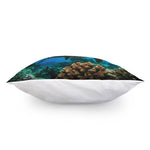 Sea Turtle Underwater Print Pillow Cover