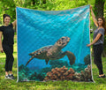 Sea Turtle Underwater Print Quilt