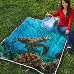 Sea Turtle Underwater Print Quilt