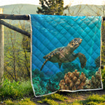 Sea Turtle Underwater Print Quilt