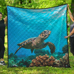 Sea Turtle Underwater Print Quilt