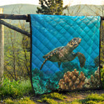 Sea Turtle Underwater Print Quilt