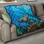 Sea Turtle Underwater Print Quilt