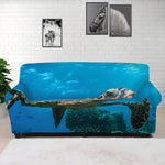 Sea Turtle Underwater Print Sofa Cover