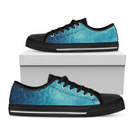 Sea Water Surface Print Black Low Top Shoes