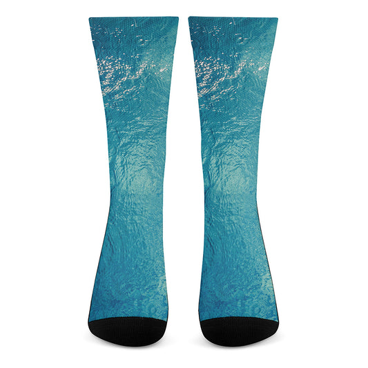 Sea Water Surface Print Crew Socks