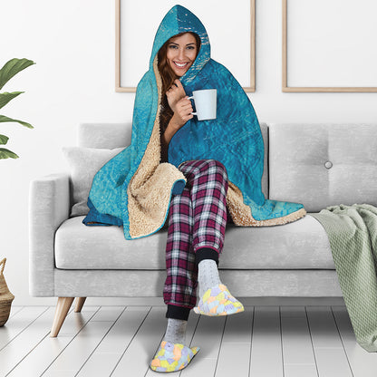 Sea Water Surface Print Hooded Blanket