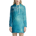 Sea Water Surface Print Pullover Hoodie Dress