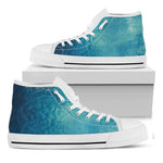 Sea Water Surface Print White High Top Shoes