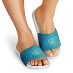 Sea Water Surface Print White Slide Sandals