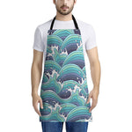 Sea Wave Surfing Pattern Print Apron