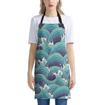 Sea Wave Surfing Pattern Print Apron